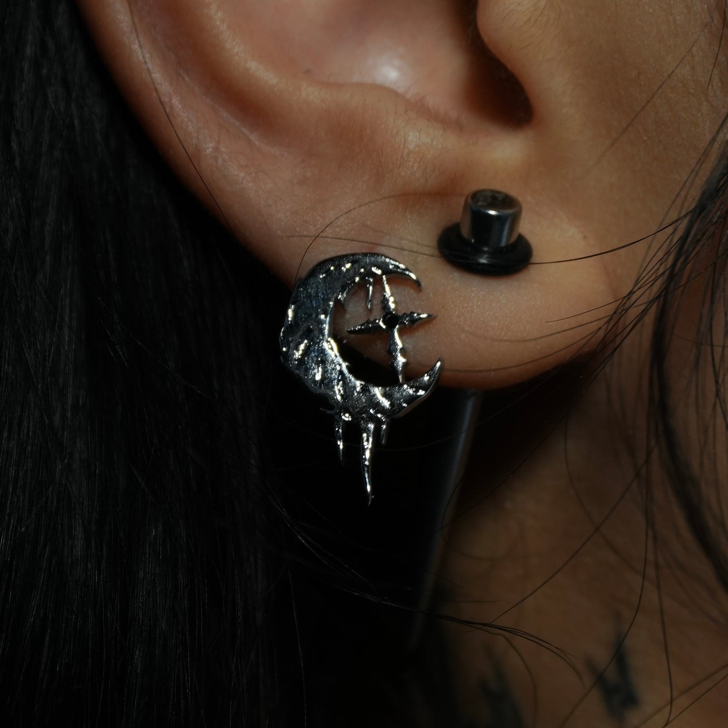 CRESCENT CROSS EARRINGS